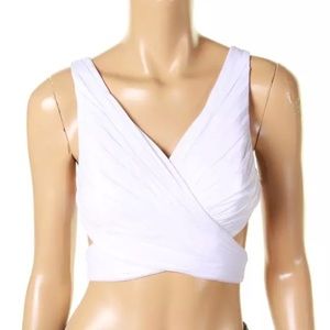 Fame and Partners White Open Back Crop Top 2